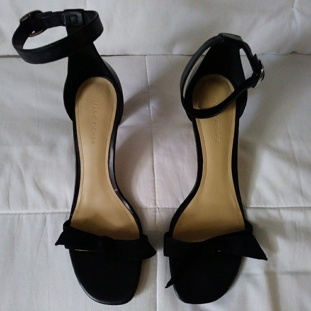 Marc Fisher Black Sandal Heels Size 9.5M